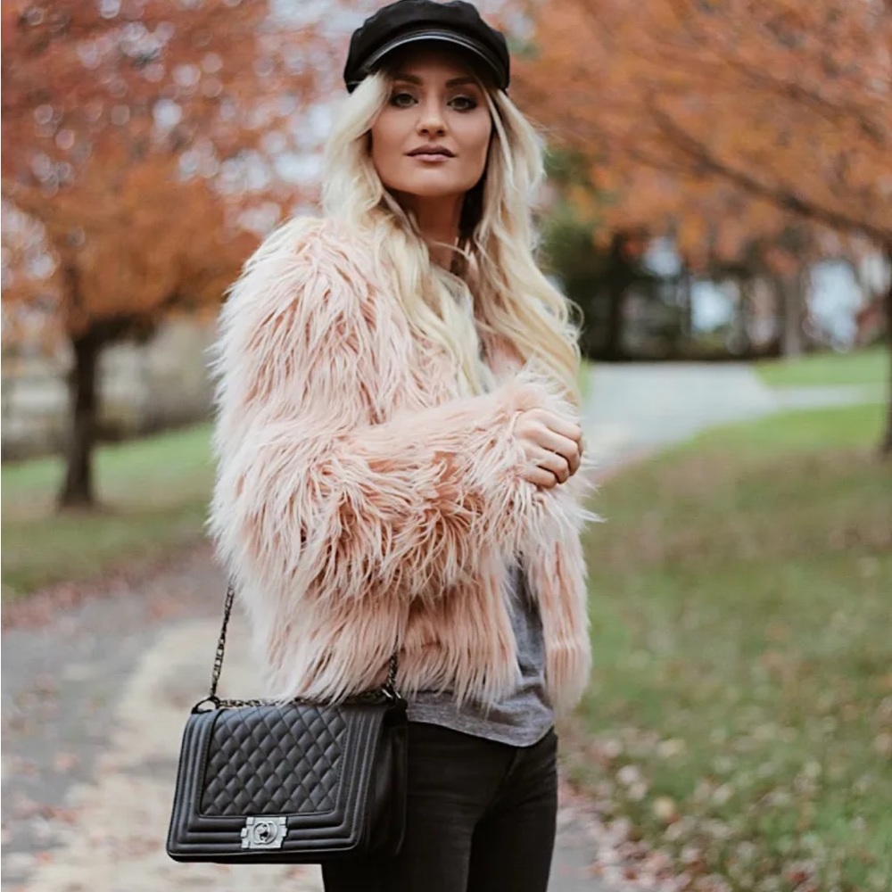 Shaggy Blush faux fur shaggy warm winter autumn Jacket